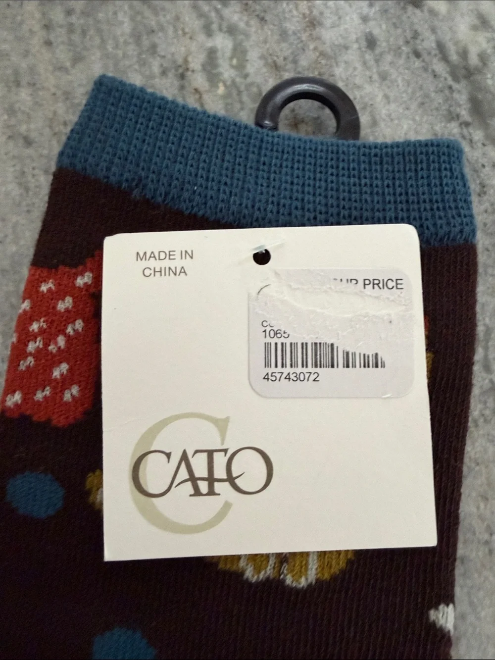 Women’s Brown Novelty Dog Crew Socks - Blue Accent
